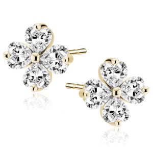 Cercei argint placati cu aur galben trifoi cu 4 foi cu pietre DiAmanti Z2201EG_W-DIA (Argint 925‰ 1 g.) Cercei argint placati cu aur galben trifoi cu 4 foi cu pietre DiAmanti Z2201EG_W-DIA (Argint 925‰ 1 g.)